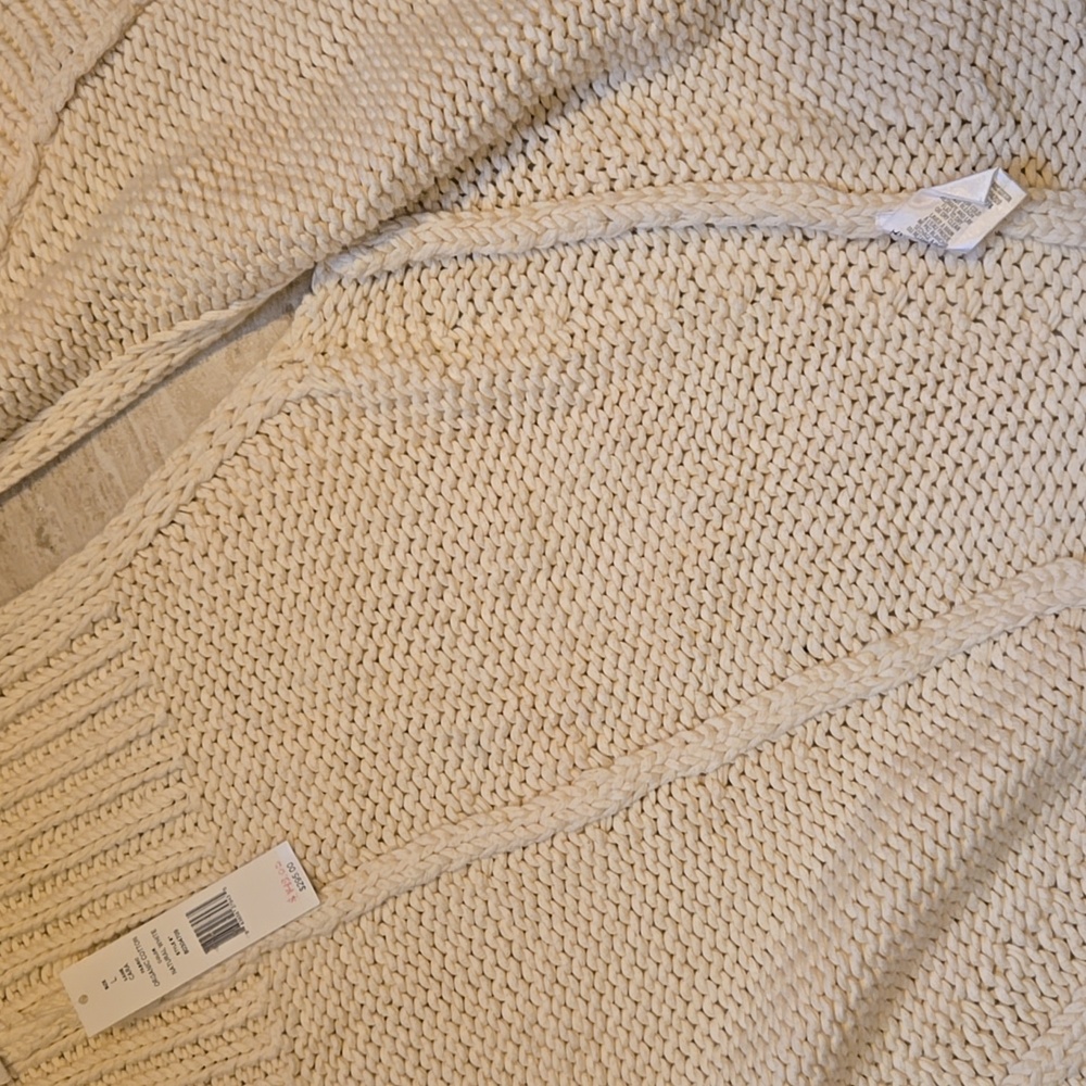 New Theory Organic Cotton Cara Natural White Open Front Vest - Picture 8 of 9